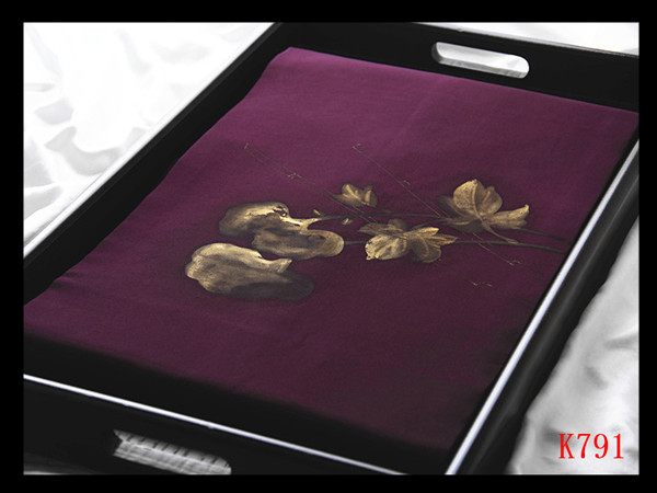 [Art] K791 Carefully selected masterpiece Shiose Hand-painted Yuzen dyeing Ivy pattern Purple navy background Elegant High-quality art Nagoya obi Like new ◇Inspection◇ Kanzashi kimono fukuro obi obijime, band, Nagoya Obi, Ready-made