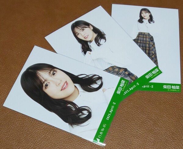 乃木坂46 柴田柚菜 トラディショナル Web限定 生写真 3種 2023.April-Ⅱ コンプ