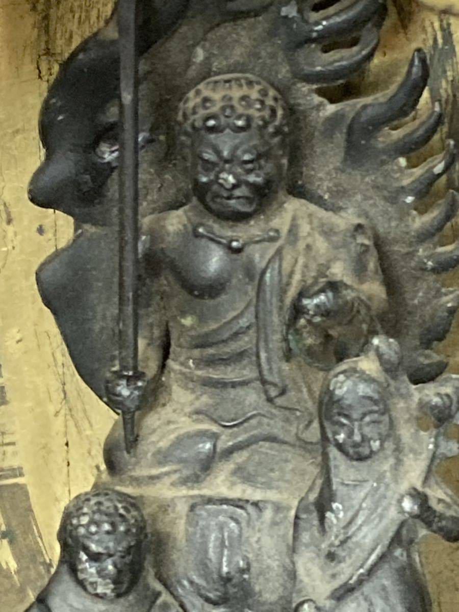 仏教美術 仏像 金工 不動明王 坐像 木製厨子付 金属製 - JChere雅虎