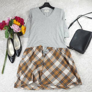 G1620* Kumikyoku k Miki .k*A line * check pattern * skirt * switch * One-piece * gray *2