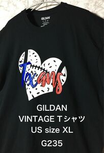 【レア】US古着 ビッグサイズ XL size GILDAN Tシャツ ブラック ハート 前面プリント カワイイ