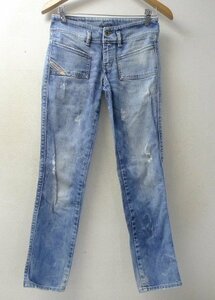 ◆国内正規 ディーゼル　24 HUSHY WASH 008N1 STRETCH ダメージ加工 デニム ストレッチ パンツ サイズ24/32