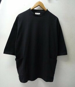 ◆Pyjama clothing ピジャマクロージング サイドポケット付き ７分袖　オーバーサイズ Tシャツ 　カットソー 黒 サイズM 美