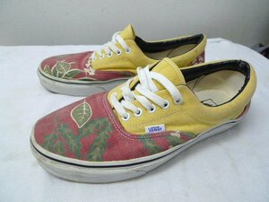 ◆VANS バンズ VAN DOREN ERA キャンバス リーフ柄 スニーカー 赤×黄 サイズ10 28cm