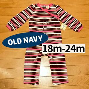 新品 未使用 タグ付き 春 ロンパース 長袖　カバーオール　パジャマ 子供服 冬服 女の子 80 18m 24m OLD NAVY