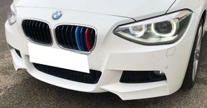 スポーティ全開♪ BMW Mカラー グリル フィン カバー ストライプ モール F20 116i 120i M135i 1シリーズ Mスポーツ 8フィン用 前期