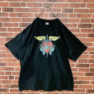 【希少】BON JOVI ボンジョビ　ビッグサイズ　ビッグシルエット　4L バンドTシャツ　古着　ロック　ラップ　ムービー　ミュージック　