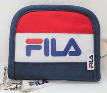 【新品】FILA　ラウンドウォレット　二つ折り財布　トリコロール　ストラップ付　メンズ　レディース　キッズ_画像1
