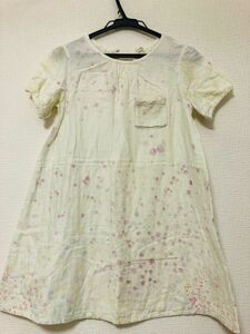 お値下げ中　Naomi Ito kids コットン　ワンピース　夏服　綿100% 125~135cm　ナチュラル　ナオミイトウ