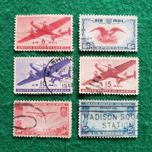 アメリカ合衆国切手 UNITED STATES POSTAGE ★6枚　AIRMAIL/外国切手