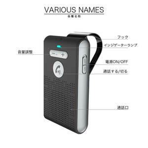 車載 ワイヤレススピーカー Bluetooth 5.0 +EDR日本語アナウンス リースピーカー２台登録10時間連続通話500時間車内通話日本語説明書SP08