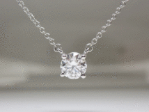 TIFFANY　ティファニー ソリティア スタッド ダイヤモンド プラチナ950 ペンダント・ネックレス 0.64ct 美品 鑑定書付 送料無料！！_画像1