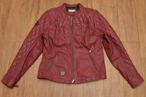 HARLEY DAVIDSON/ Harley Davidson putty dogo-tos gold leather jacket size L lady's model (lai DIN g mountain sheep leather 