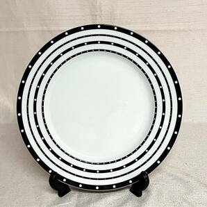 アビランド リモージュ HAVILAND LIMOGES ”Voilette” 大皿 盛皿 ブラックドット 1枚 フランス（3080）未使用の画像1