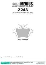 166 936A1 ブレーキパッド TYPE HC-CS Z243 リア ALFA ROMEO アルファロメオ プロジェクトμ_画像2