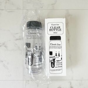 新品　クリアボトル　水筒　楽器　クラッシック　500ml