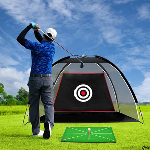 【ゴルフ練習セット】 ゴルフ練習ネット ゴルフネット ゴルフマット 大型 ゴルフ的 ゴルフスイング練習用ネット 練習 上達 軽量 便利