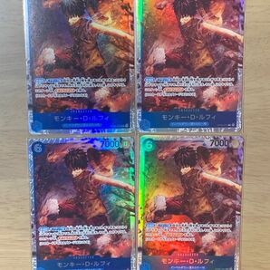 【モンキー・D・ルフィSR4枚セット】ワンピースカードゲーム 頂上決戦 青