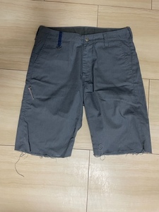 【中古】uniform experiment cut off shorts/ユニフォーム エクスペリメント カット オフ ショーツ 藤原ヒロシ ライトグレー グレー