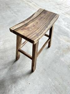 スツール　古木　ヴィンテージ　シャビー　アンティーク　木台　朽木　椅子　イス　ベンチ　ベトナム　海外　アジア　カフェ　木目
