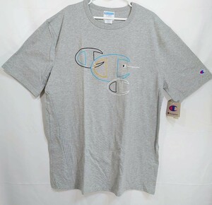 【XL】CHAMPION チャンピオン 半袖Tシャツ ビッグCロゴ刺繍 グレー