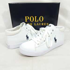 【24cm】POLO ポロラルフローレン スニーカー HARRISON MID WHITE