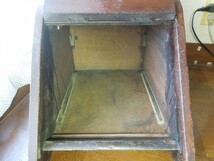 アンティーク 木製 コールボックス 石炭入れ スコップ付き*薪ストーブ暖炉薪入れ_画像6