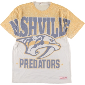古着 Mitchell＆Ness NHL NASHVILLE PREDATORS ナッシュビルプレデターズ スポーツプリントTシャツ M /eaa343837
