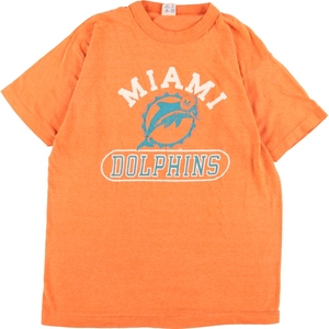 古着 80年代 チャンピオン トリコタグ NFL MIAMI DOLPHINS マイアミドルフィンズ スポーツプリントTシャツ USA製 メンズM /eaa346076