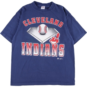 古着 90年代 GTS MLB CLEVELAND INDIANS クリーブランドインディアンス スポーツプリントTシャツ USA製 メンズL ヴィンテージ /eaa346196