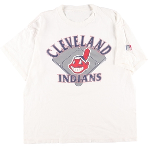 古着 90年代 MLB CLEVELAND INDIANS クリーブランドインディアンス スポーツプリントTシャツ メンズXL ヴィンテージ /eaa347588