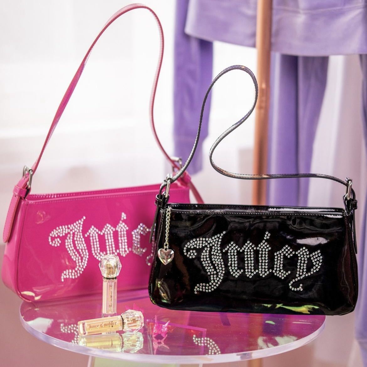 Juicy Couture ベロア キラキラ ストーン ポーチ クラッチバッグ 