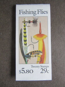 アメリカ　切手帳　５.8$　Fishing Flies 29¢×20枚　未使用 　2/E6