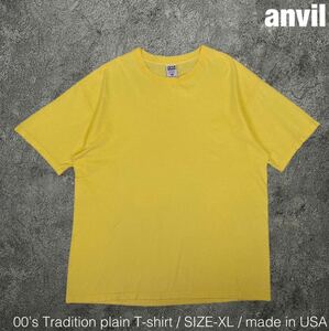 anvil 00年 Tradition USA製 無地 Tシャツ アンビル ビンテージ 90s 00s Y2K Tee