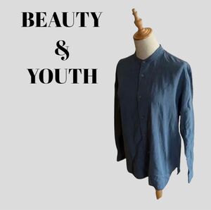 ビューティーアンドユース BEAUTY&YOUTH ノーカラーブラウス 古着 