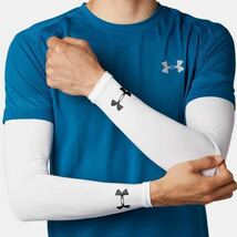 UNDER ARMOUR UA HEATGEAR アームスリーブ 両腕 ペア売り 　ホワイト　MD　アンダーアーマー_画像7