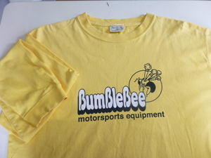 美品 BumBleBee ヴァンブルービー オレンジ色 ロングTシャツ サイズ４２ 日本製 フロントに二色でロゴがプリント motorsports equipment