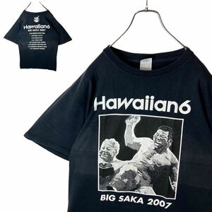 希少古着！Hawaiian6 両面ビッグプリント バンドTシャツ ツアーTシャツ ブラック ゆったりサイズ