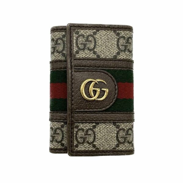 グッチ GUCCI オフィディアGGマーモント キーケース ブラウン レッド グリーン 茶 赤 緑 箱付き 袋付き ゴールド 人気 定番 男女兼用