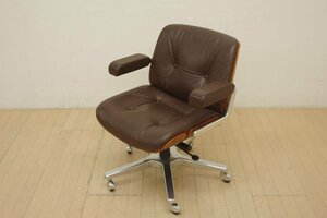 girofrex Giroflex Pasal82pasa-ru low back original leather desk chair Mid-century office work chair office study executive F