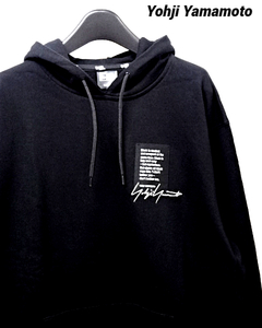 4(L)新品【Yohji Yamamoto×NEW ERA HOODIE YY LABEL LOGO NEW ERA HOODIE/BLACK(HE-T94-088) ニューエラ × ヨウジヤマモト フーディ】