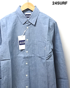 M 新品【24SURF Chambray Shirt / L.Blue 543066 24SURF シャンブレーシャツ 24サーフ 長袖 ライトブルー】