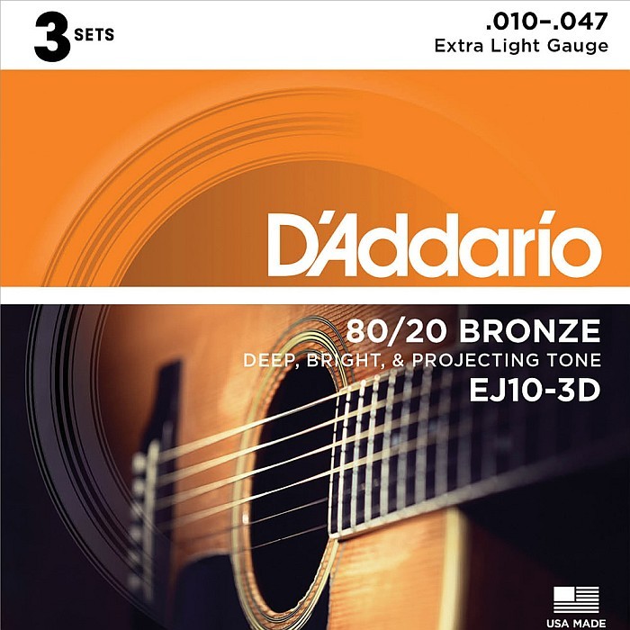 6セット 12弦用 D'Addario EJ36 Light 010-047 80/20 Bronze ダダリオ