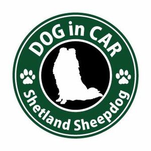 [do Guin car ] start ba manner car sticker -*sheto Land sheep dog 