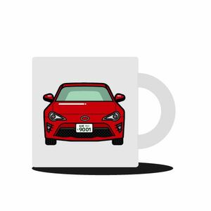 【ナンバープレート入れ・車体色変更可能】マグカップ・ トヨタ 86（ハチロク）風