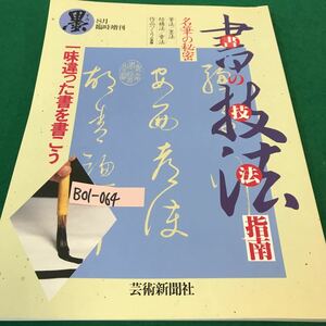 B01-064 墨。8月臨時増刊号。書の技法。指南。一味違った書を書こう。名筆の秘密。1994年8月5日発行。編集顧問・小針代助。発行人・石井実