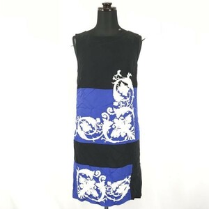 tibi/ティビ★シルク100%/ノースリーブワンピース【women’s size -2/M/黒×青/black×blue】sleeveless dress◆BG971