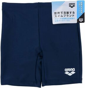 【KCM】Z-arena-238-140★展示品★【arena/アリーナ】ジュニア　水着　スイミング　競泳　スパッツ　MEG-187NJ　ネイビー　サイズ140