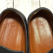 R4023bh【a.testoni アテストーニ】6 1/2(24.5cm位) ビジネスシューズ レザー ローファー メンズ ブラック ローヒール 革靴 レザー_画像7