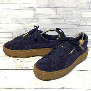 R4078bh【PUMA プーマ】23cm スニーカー レディース パープル SUEDE PLATFORM TRACE BOLD WNS 367066-01 プラットフォーム シューズ 靴